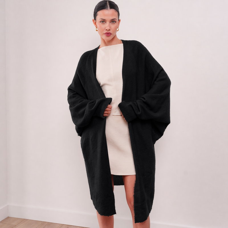 THE ÉTOILE DRAPED LONG CARDIGAN