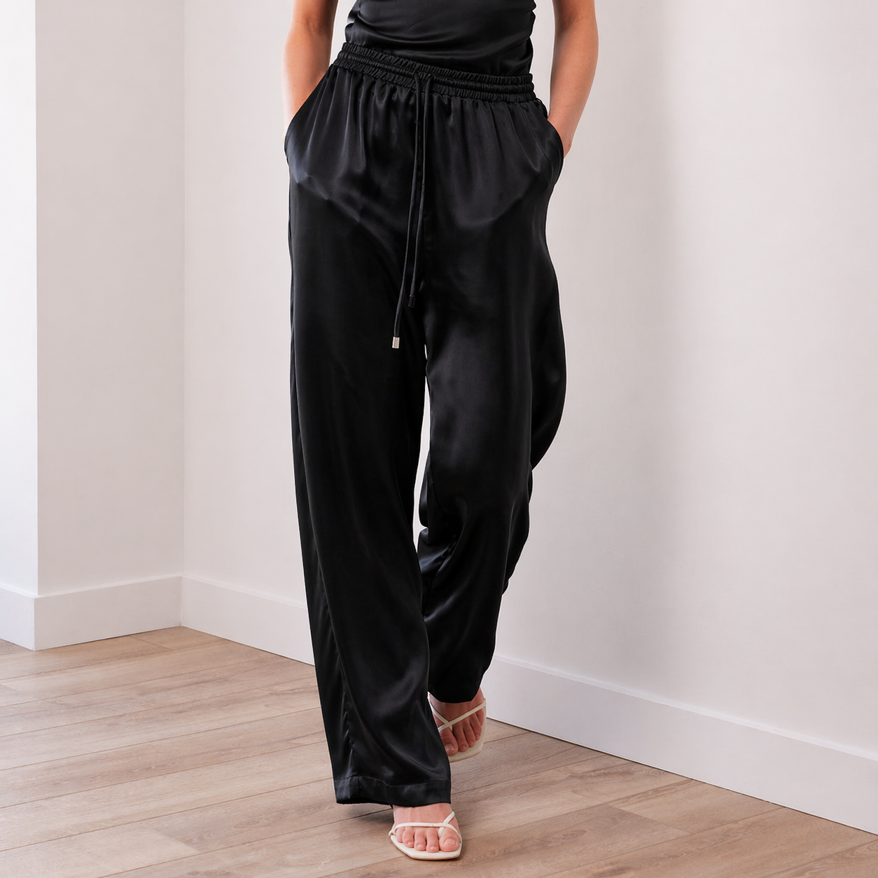 THE AURÉLIA FLUID SATIN TROUSER AND TANK SET
