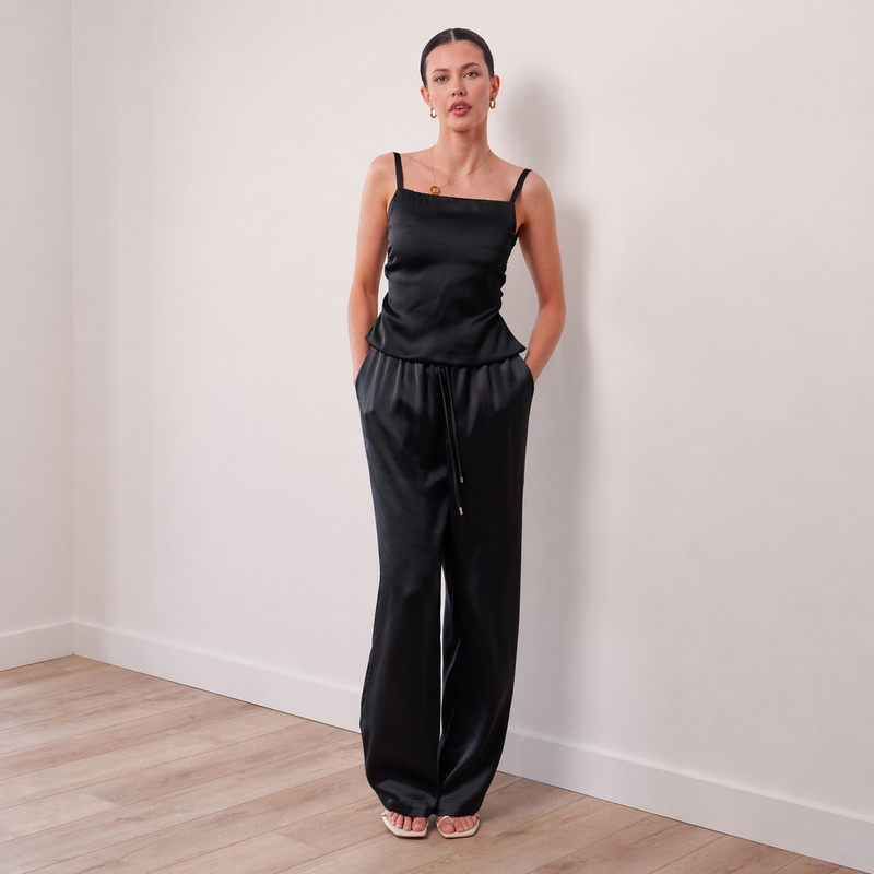 THE AURÉLIA FLUID SATIN TROUSER AND TANK SET
