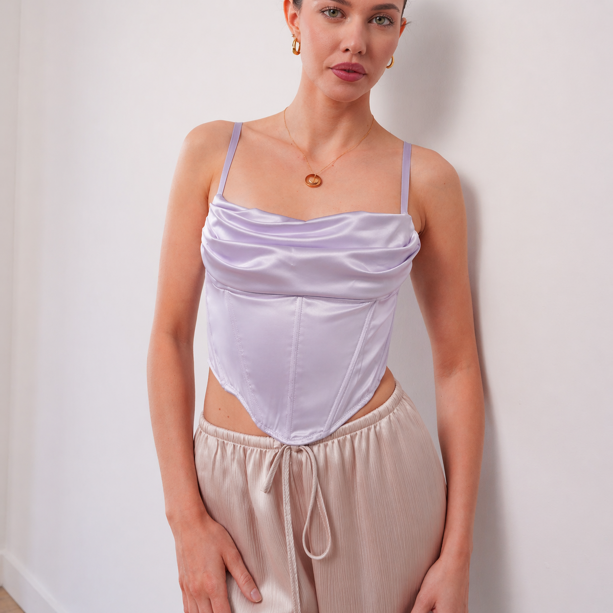 THE MELODIE SATIN CORSET TOP