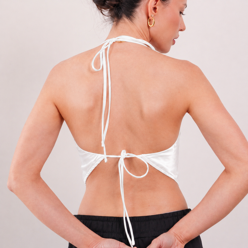 THE ÉRA SATIN HALTER TOP