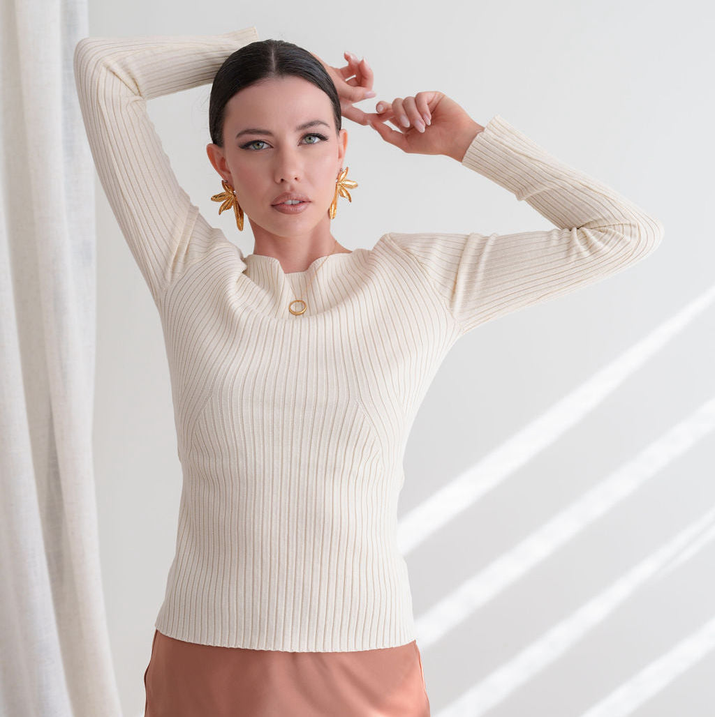 Ribbed Long Sleeve Seamless Top