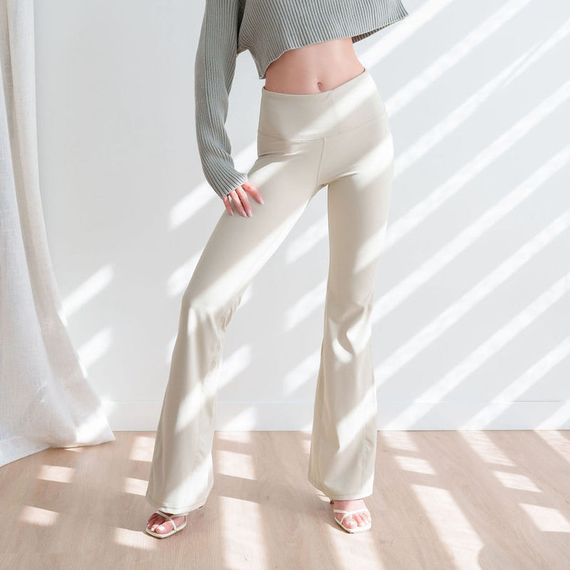 Flared Leggings in Beige