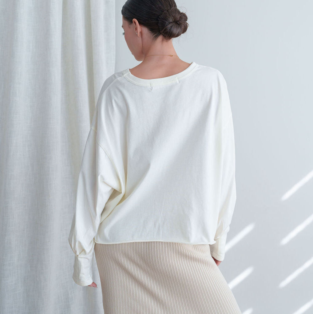 Light Raw Cut Jersey Knit Top