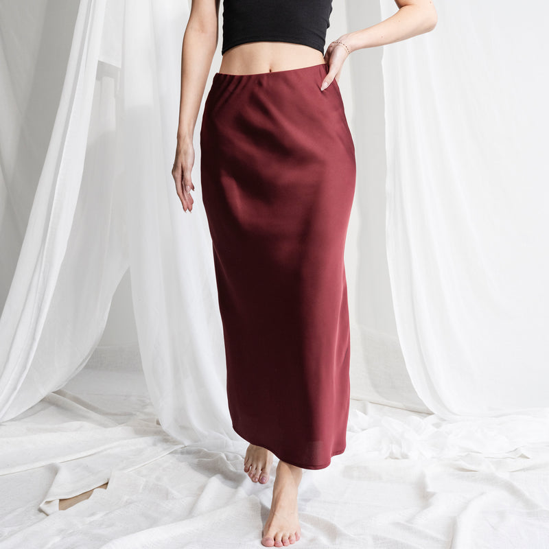 Essential Maxi Skirt in Matte Satin