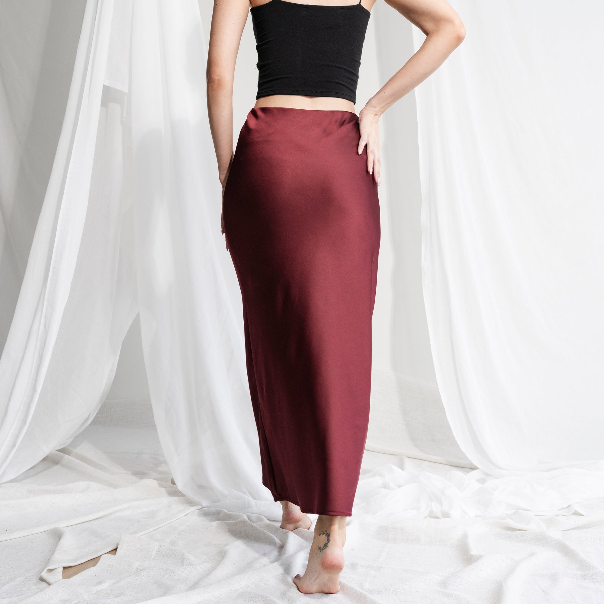 Essential Maxi Skirt in Matte Satin
