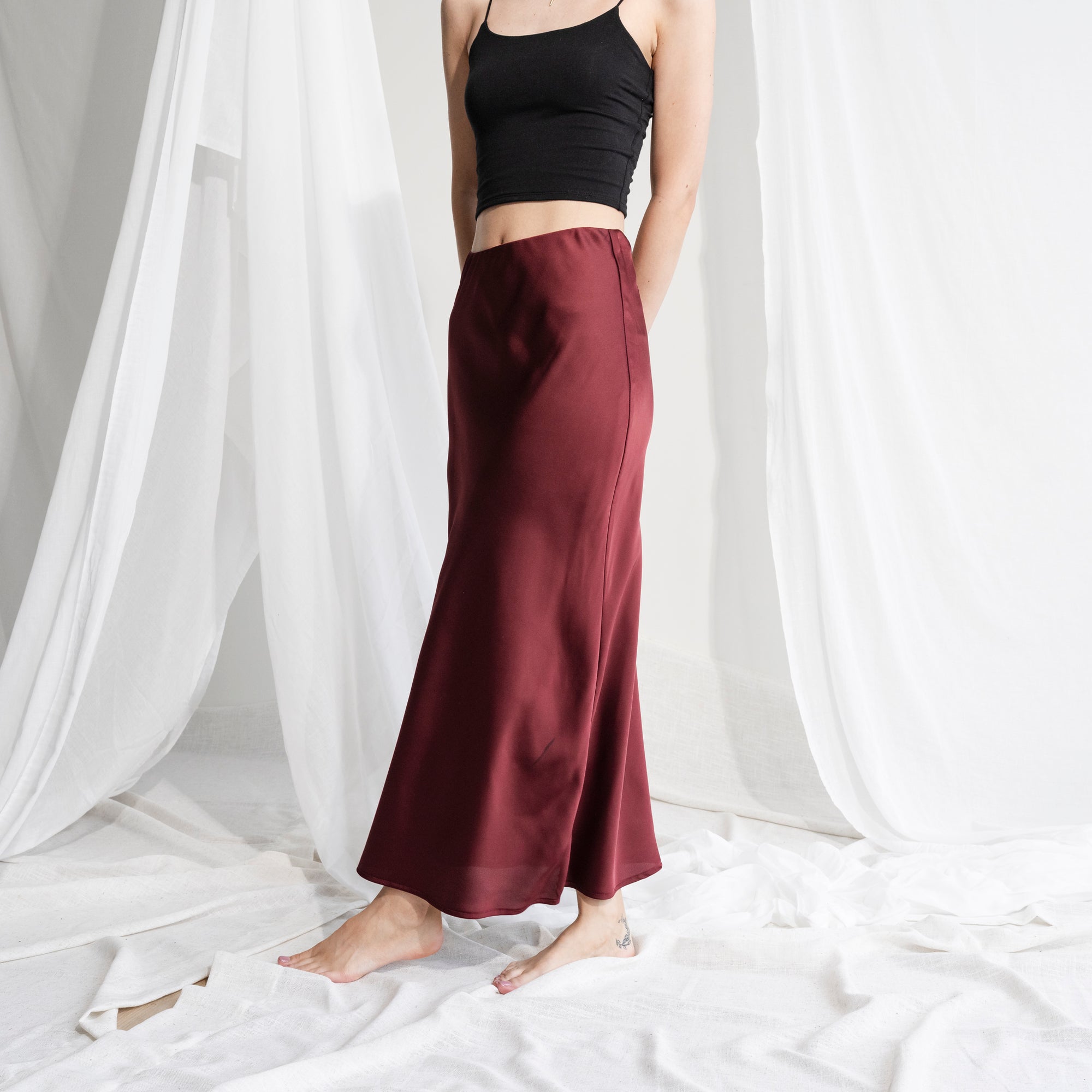 Essential Maxi Skirt in Matte Satin