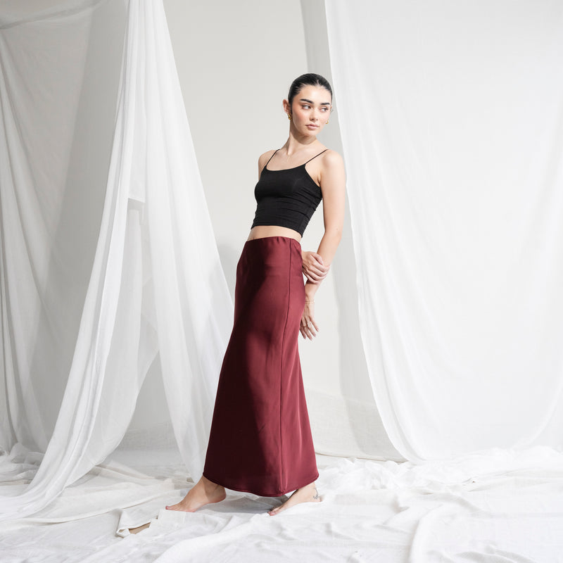 Essential Maxi Skirt in Matte Satin