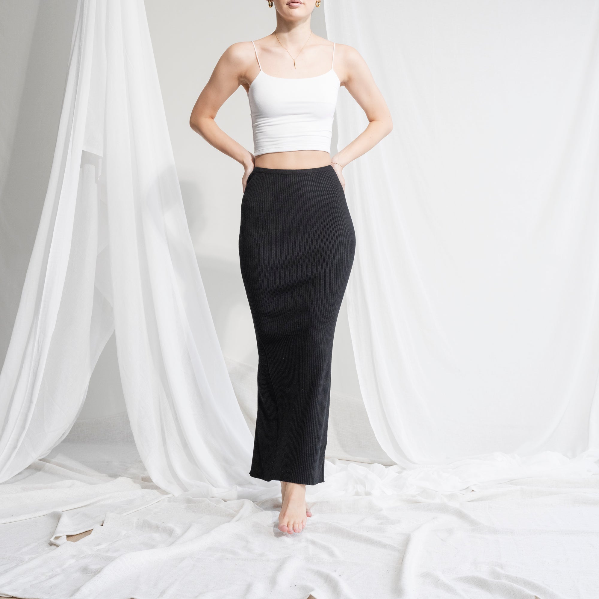 Soft Ribbed Maxi Skirt