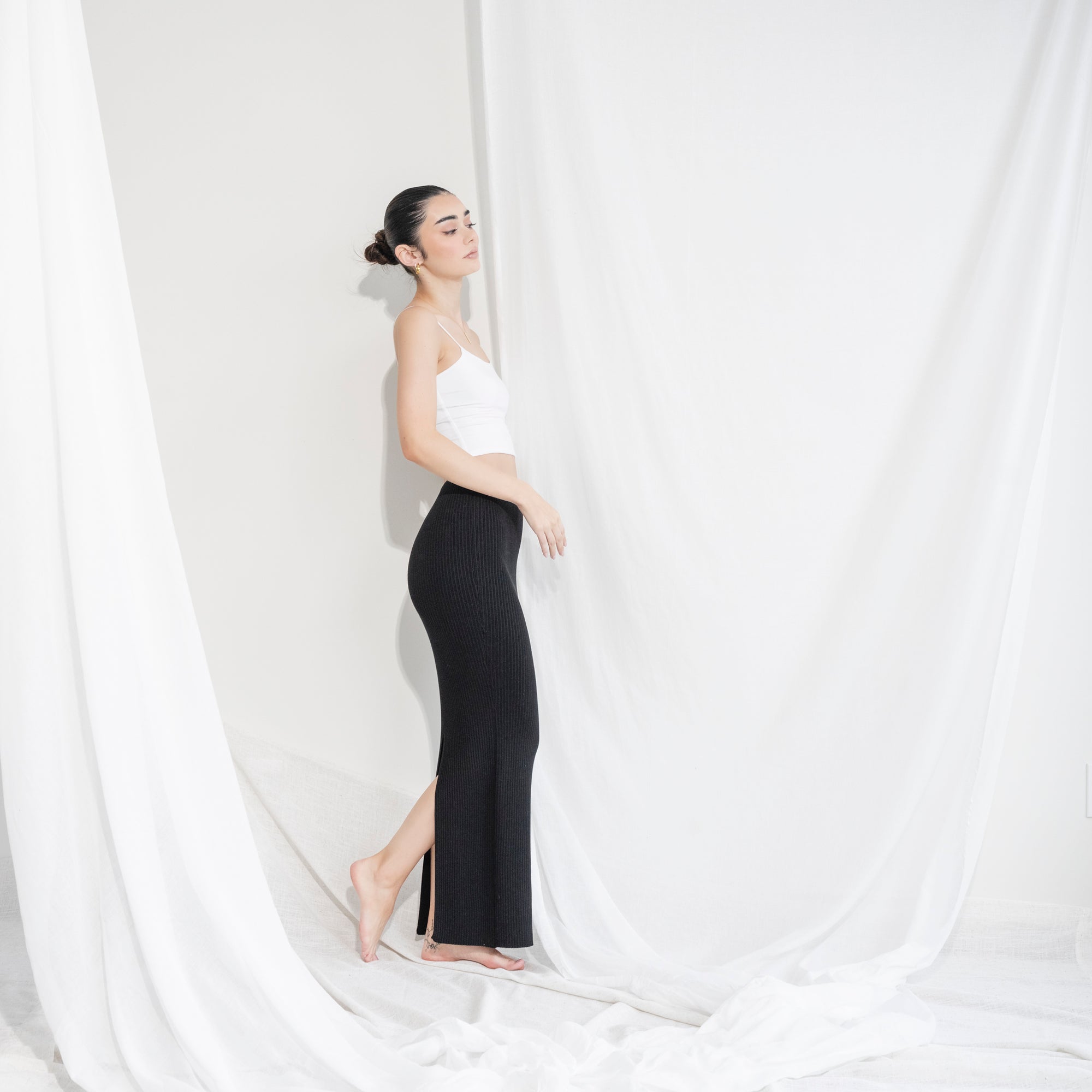 Soft Ribbed Maxi Skirt
