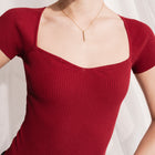 Soft Seamless T-Shirt with Sweetheart Neckline