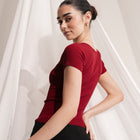 Soft Seamless T-Shirt with Sweetheart Neckline