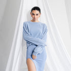 Soft Cotton Sweater in Mineral Washed French Terry