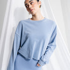 Soft Cotton Sweater in Mineral Washed French Terry