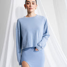 Soft Cotton Sweater in Mineral Washed French Terry