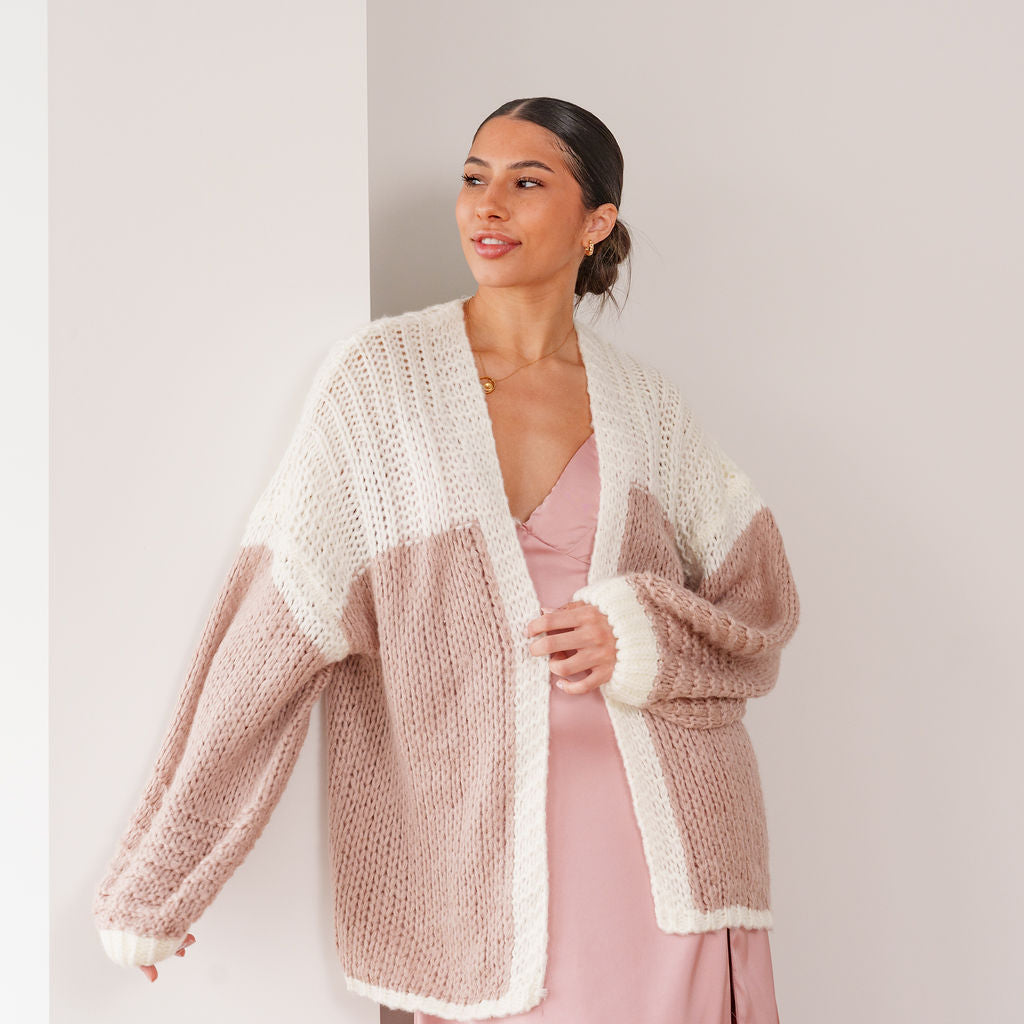 THE ELISE COLOUR BLOCK CARDIGAN