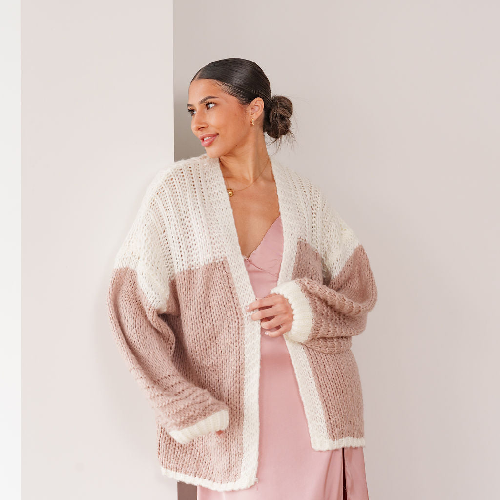 THE ELISE COLOUR BLOCK CARDIGAN