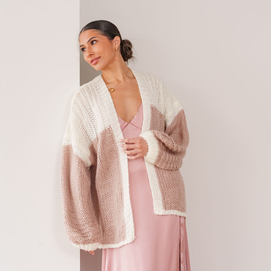 THE ELISE COLOUR BLOCK CARDIGAN