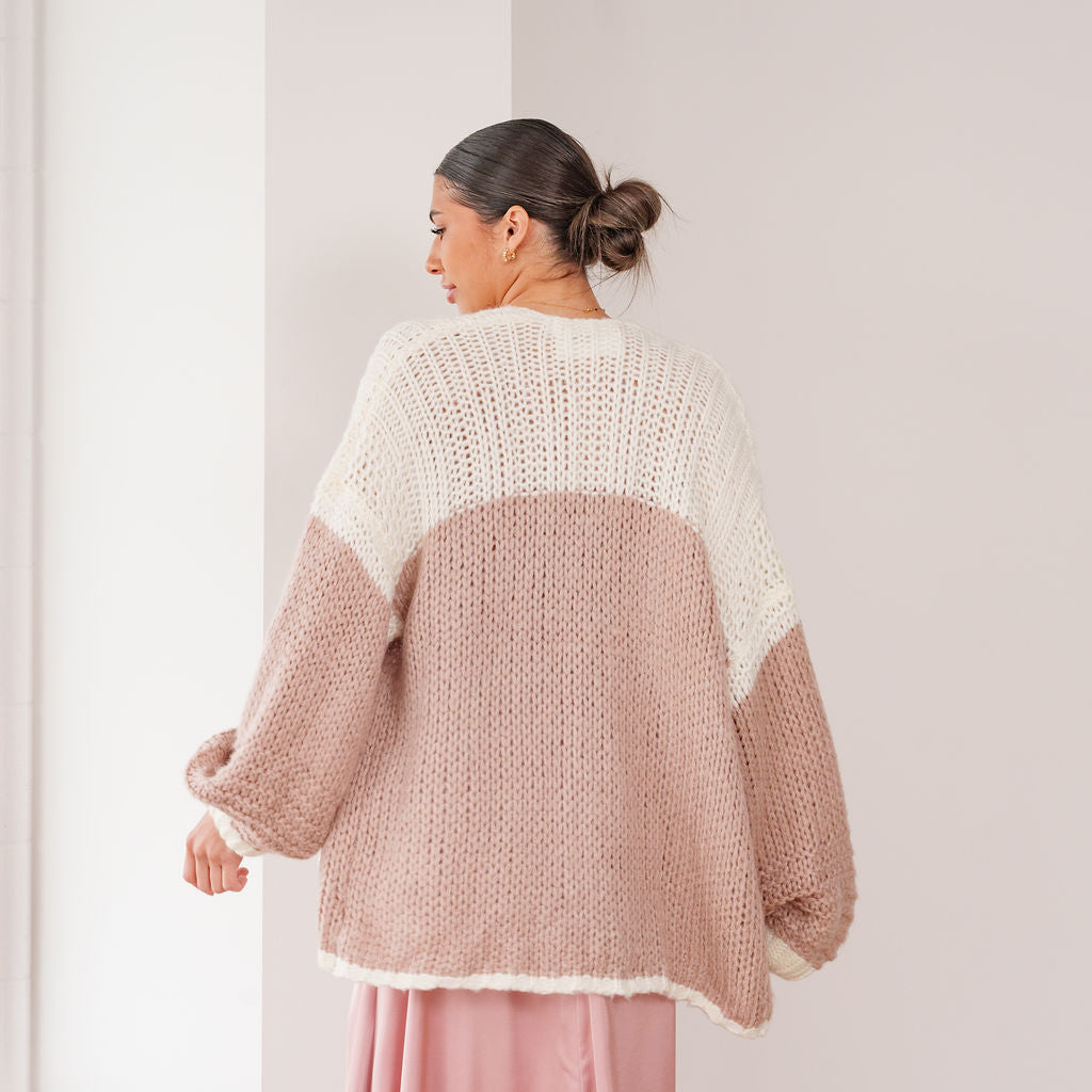 THE ELISE COLOUR BLOCK CARDIGAN