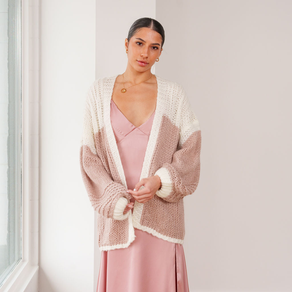 THE ELISE COLOUR BLOCK CARDIGAN