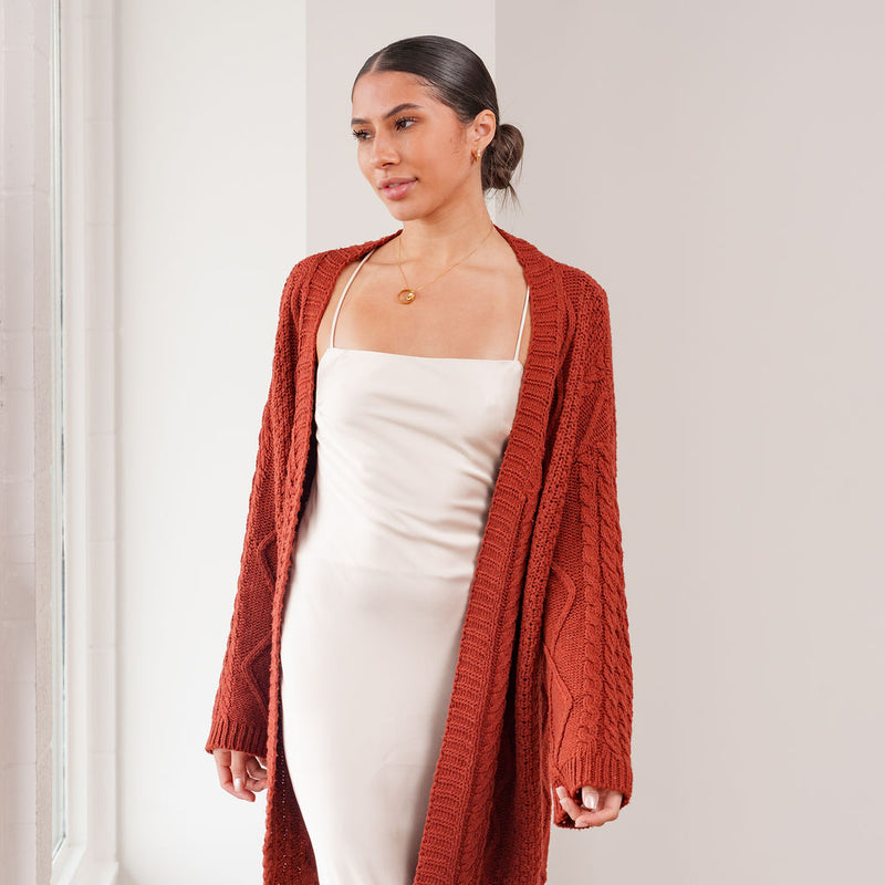 THE CALISTA CABLE KNIT CARDIGAN