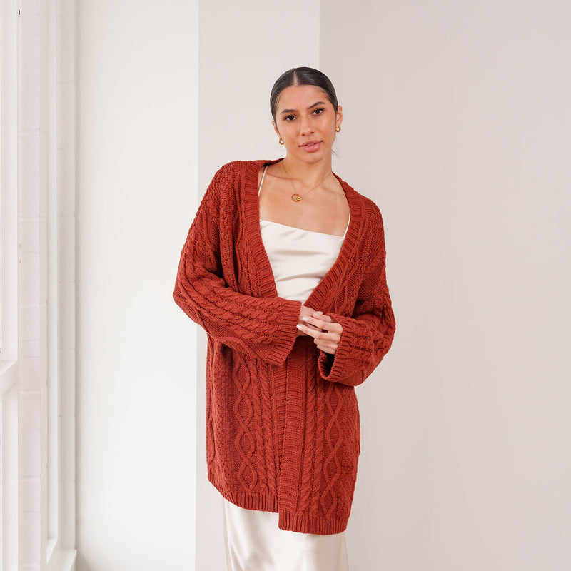 THE CALISTA CABLE KNIT CARDIGAN