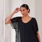 THE CALYRA SILK DRAPE DRESS