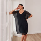 THE CALYRA SILK DRAPE DRESS