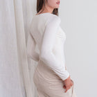 Long Sleeve Bodysuit With Crew Neckline In Soft Butter Fabric
