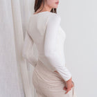 Long Sleeve Bodysuit With Crew Neckline In Soft Butter Fabric