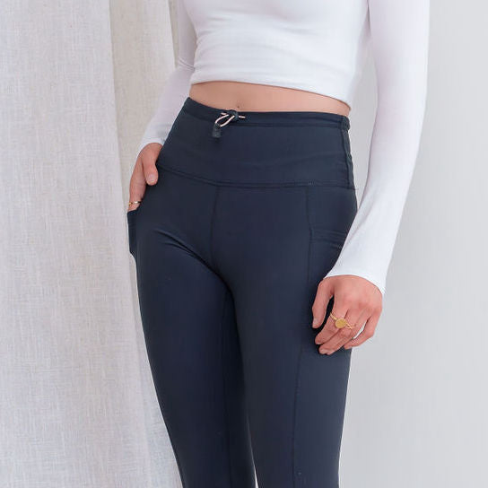 Drawstring Leggings in Black