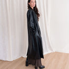 Faux Leather Trench