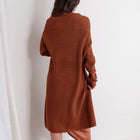 Rust Cardigan Heavy Shawl Cotton Mini Popcorn Texture