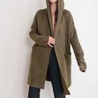 Hooded Heavy Cardigan in Olive