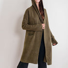 Hooded Heavy Cardigan in Olive