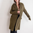 Hooded Heavy Cardigan in Olive