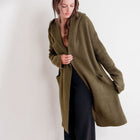 Hooded Heavy Cardigan in Olive