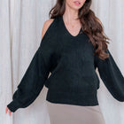 Black Twisted Back Design Sweater
