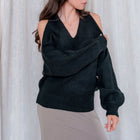 Black Twisted Back Design Sweater