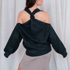 Black Twisted Back Design Sweater