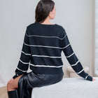 Black Sweater With White Stripes