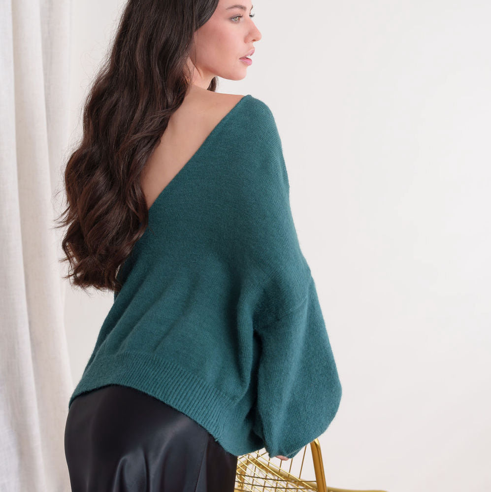 Low-Back, Reversible Oversized Sweater