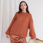 Mock-Neck Oversized Tunic Sweater