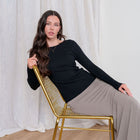 Ribbed Long Sleeve Seamless Top