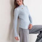 Soft Relaxed Fit Mock Neck Top