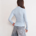 Soft Relaxed Fit Mock Neck Top