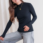 Soft Relaxed Fit Mock Neck Top
