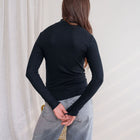 Soft Relaxed Fit Mock Neck Top