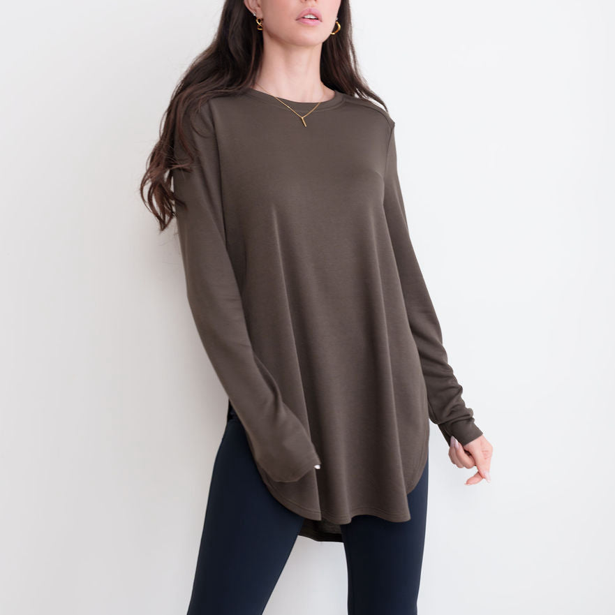 Olive High Low Tunic Top