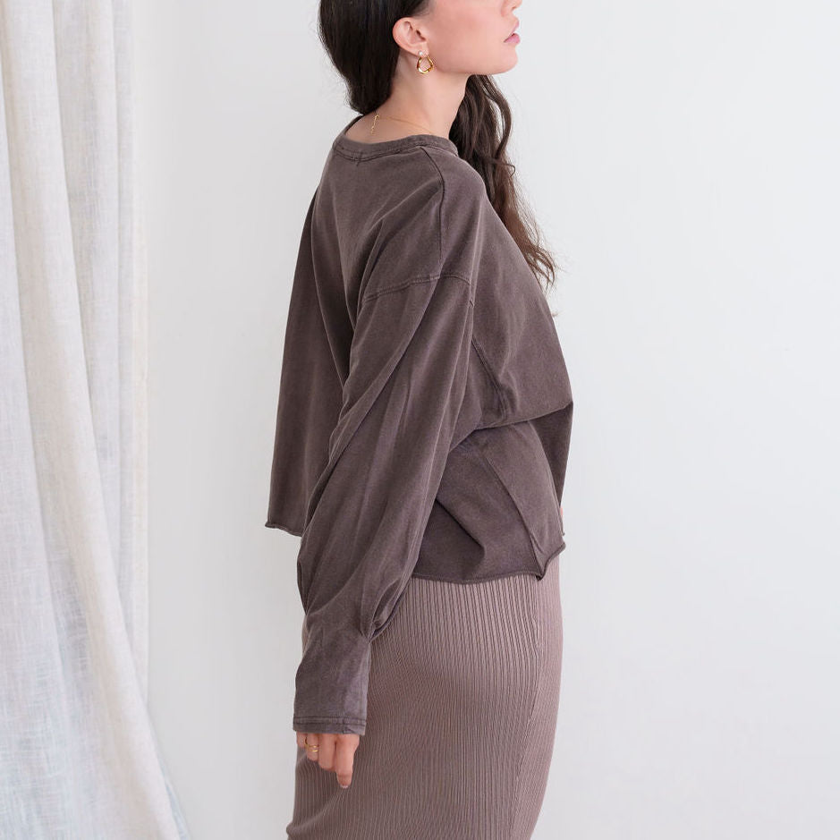 Light Raw Cut Jersey Knit Top